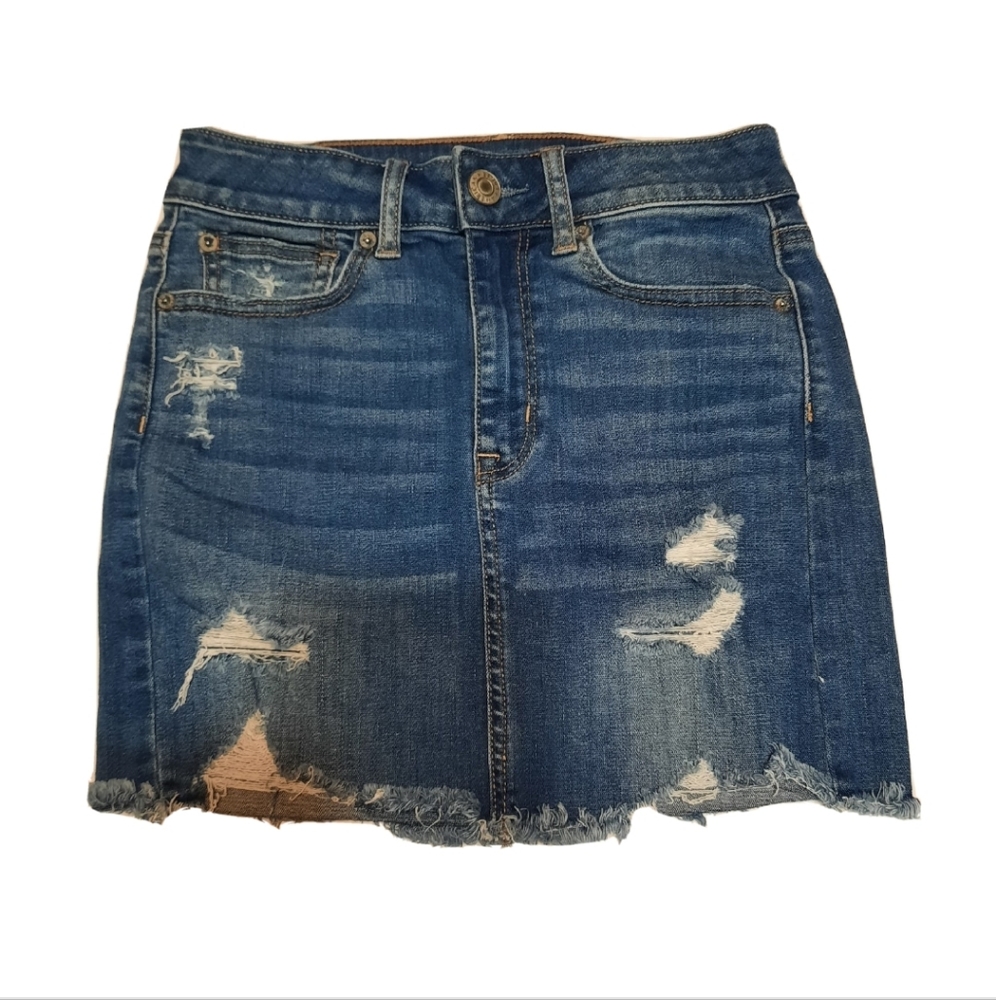 American Eagle Super Stretch Hi-Rise Mini Jean Skirt